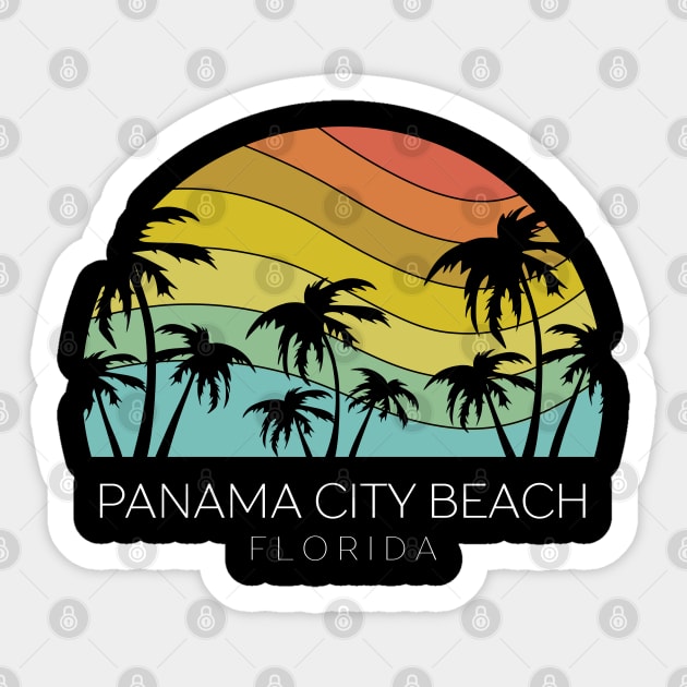 Panama City Beach Florida Retro State Summer Keys Vintage Sticker by Shirtsurf